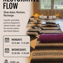 Restorative yoga at OHM Lab